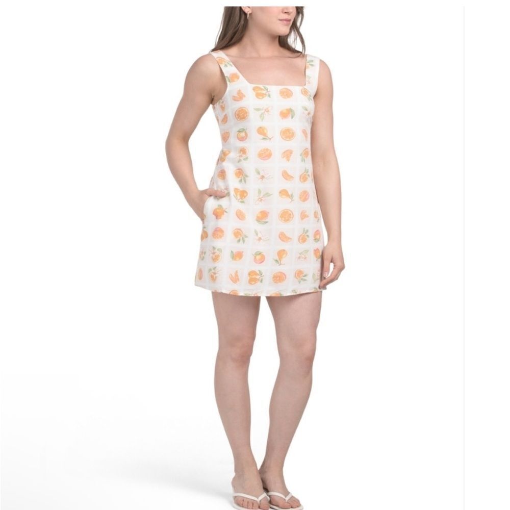 Japna White and Orange Mini Dress